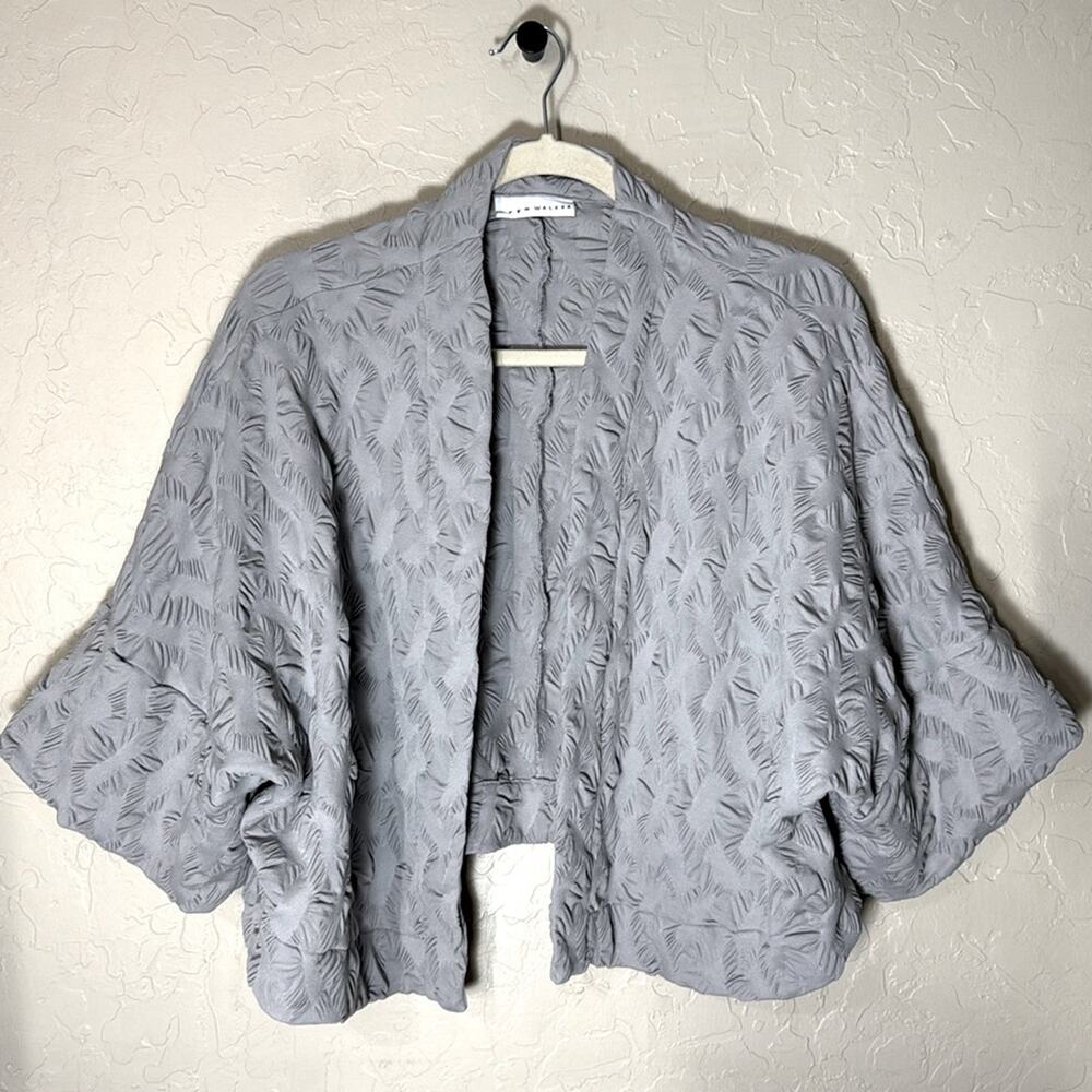Bryn walker grey crop length bat wing drop shoulder open front cardigan - Picture 1 of 7